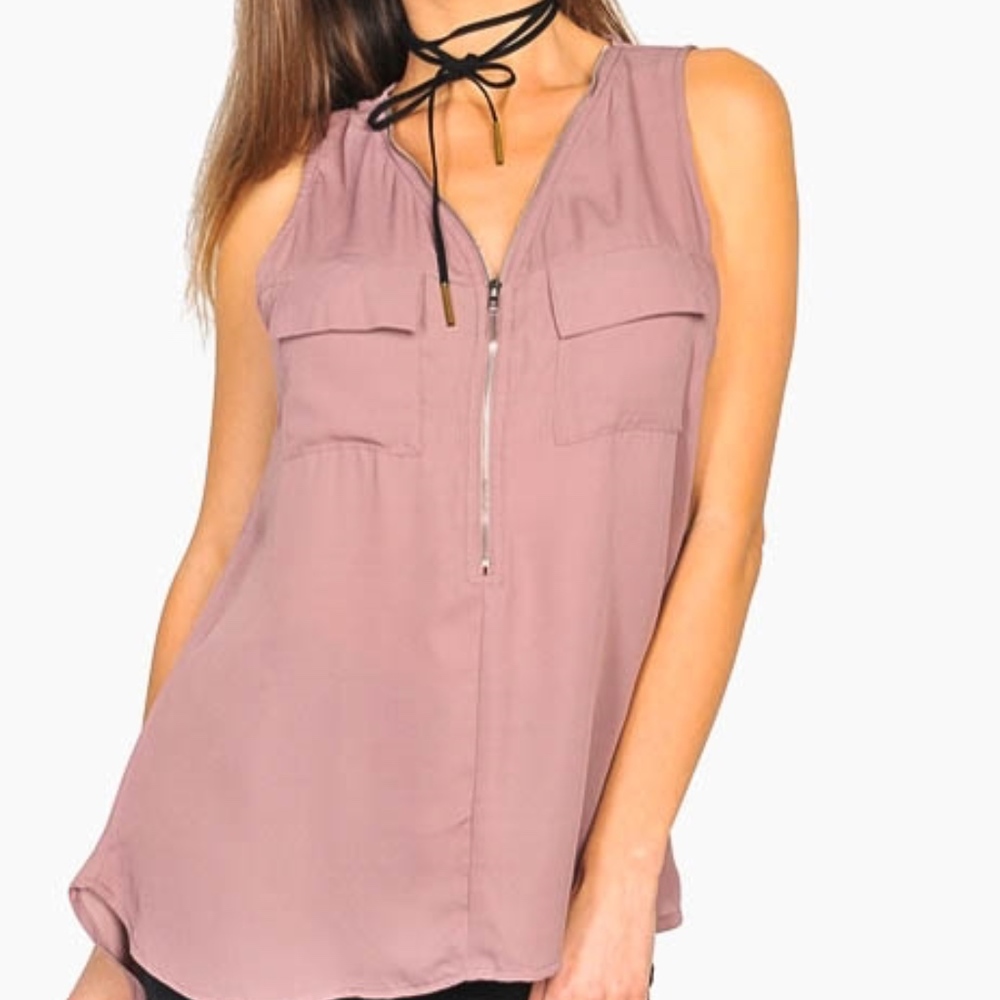 MAUVE ZIPPERED TANK